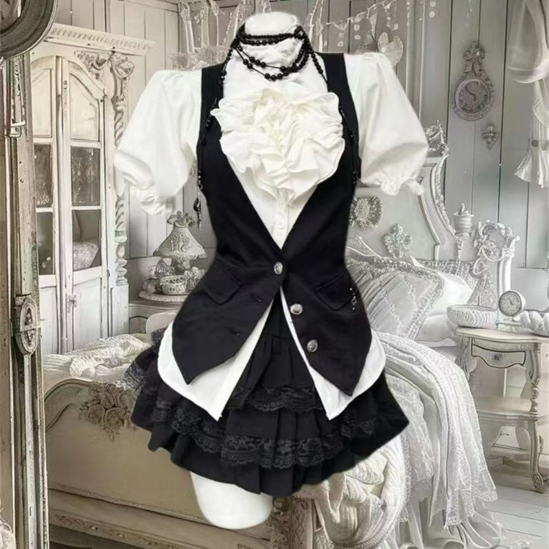 Sewing Vest - Y2k Aesthetic Lolita Style Sweet Комплект