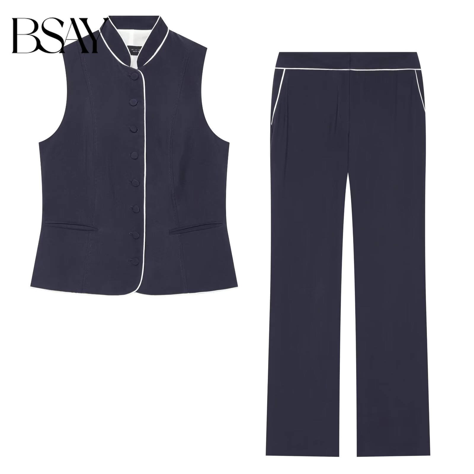 Sewing Vest - Женский комплект BSAY: жилет с контрастным