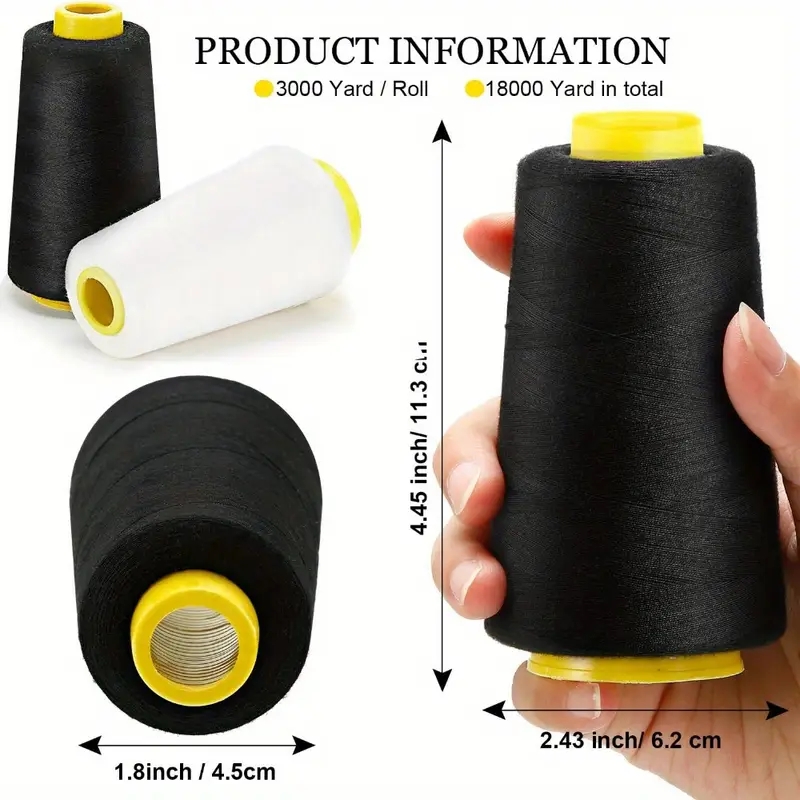 3 черных + 3 белых конуса для  – обзор и цена Serger Thread Cone